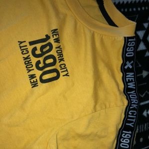 Yellow New York forever 21 crop top